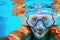 Woman Snorkeling With MaskÂ in Clear Water,Â Water Sports, Swimming Pool, Outdoor Adventure, Swimming, Summer Vacations